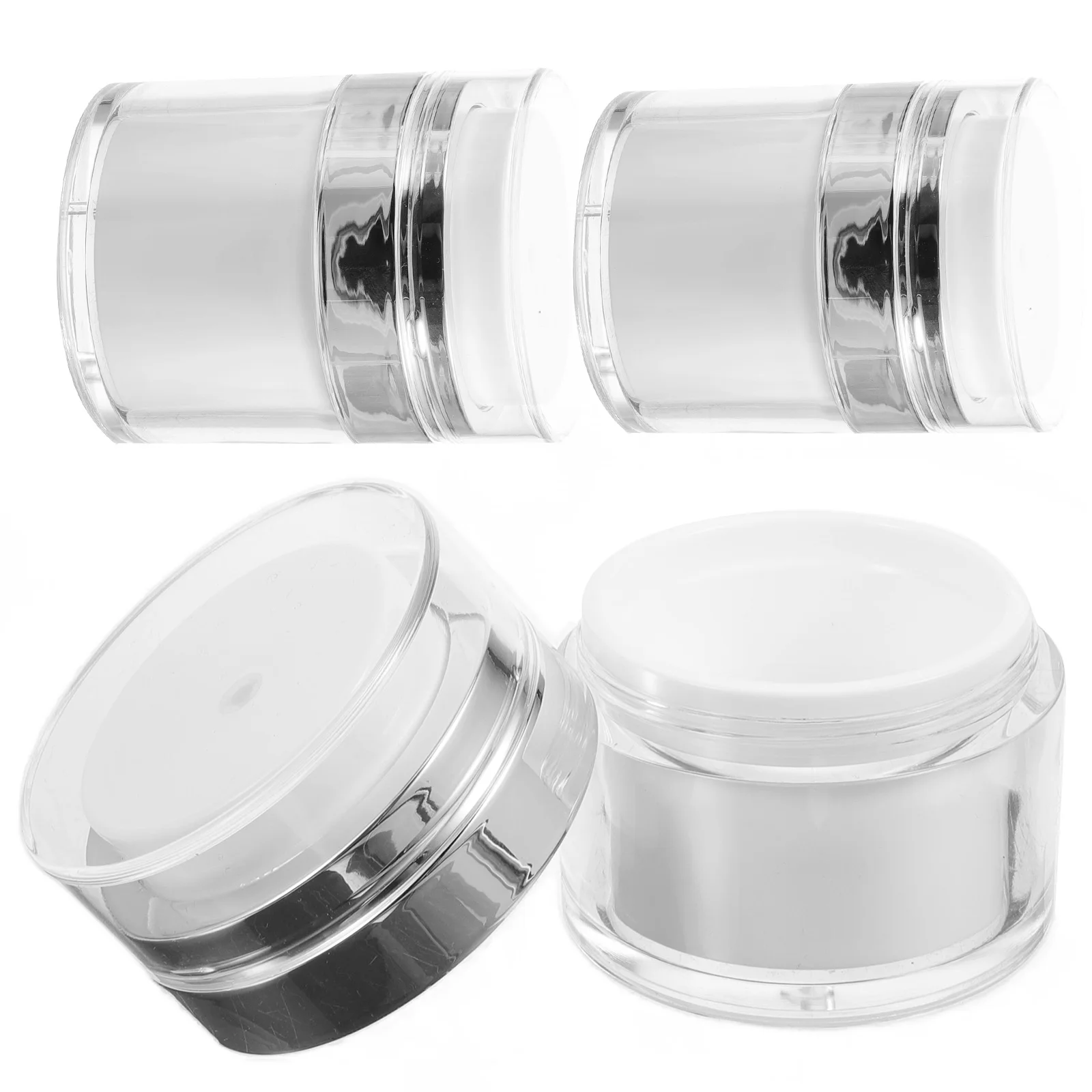 

3pcs Empty Sub Bottle Portable Travel Size Dispenser Acrylic Cream Lotion Container Leak Proof Toiletry Jar Makeup