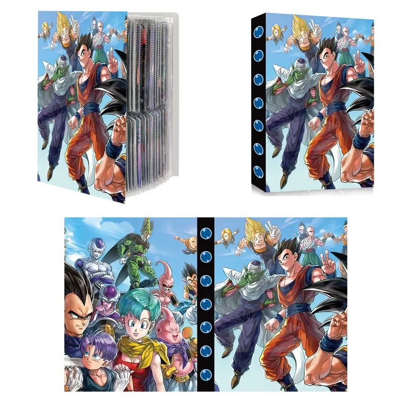 Álbum de cartas de Dragon Ball, carpeta de cartas de mapa, cuaderno, colección de tarjetas de juego, juguete de regalo, Son Goku, Son Gohan, Vegeta