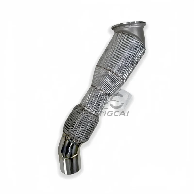 High-flow Exhaust Header 440 3.0T 2019+ Stainless Steel with Heat Shield Downpipe No Engine Fault Light