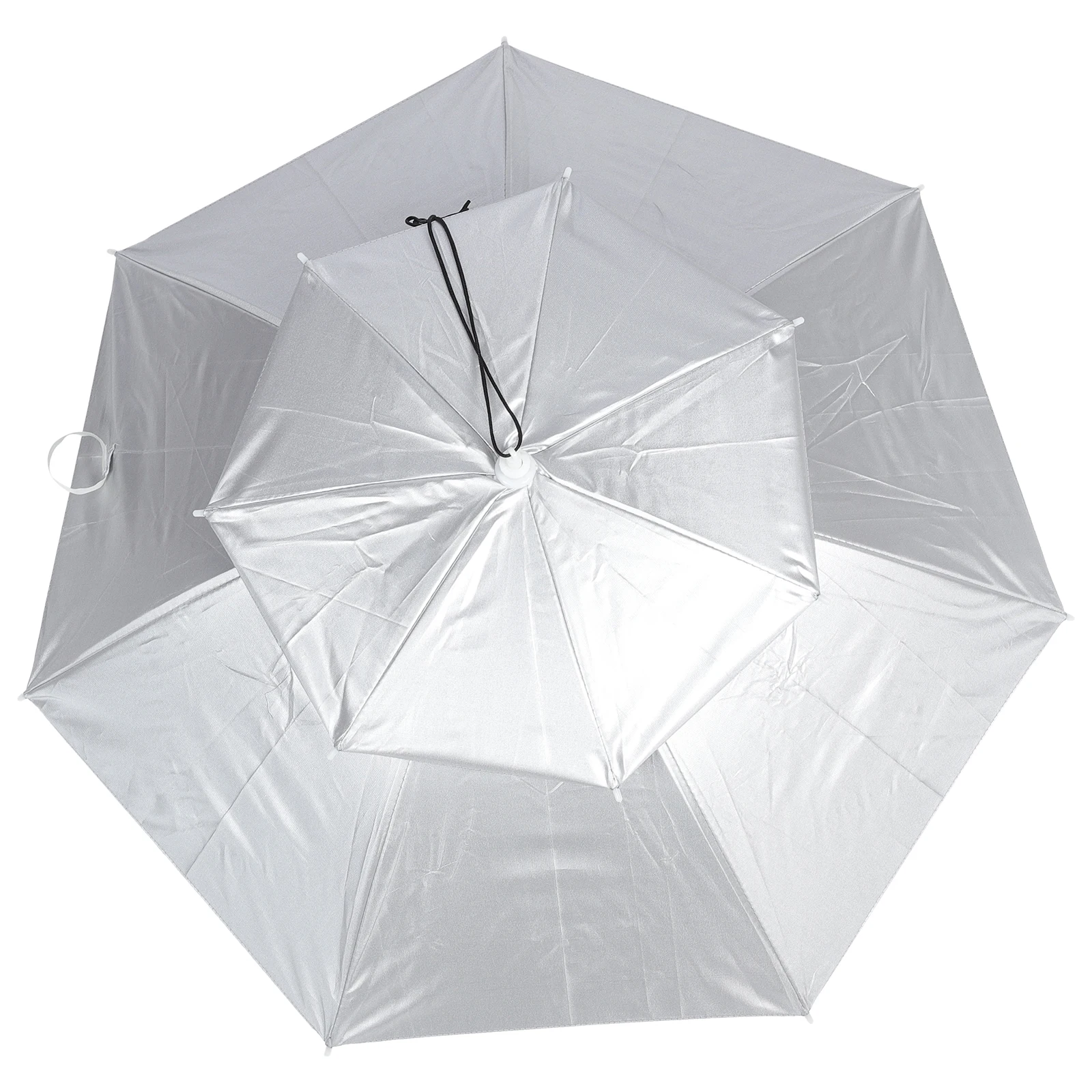 

Double Layer Uv Protection Umbrella Hat Foldable Rain Sun Headwear For Outdoor Fishing Gardening Camping Travel Accessory