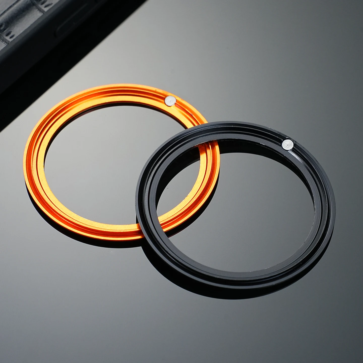 38MM 41MM Black Orange Slope Aluminum Green Luminous Beads Bezel Insert For Old Omega Seamaster 600 Series Mechanical Watch part view 4