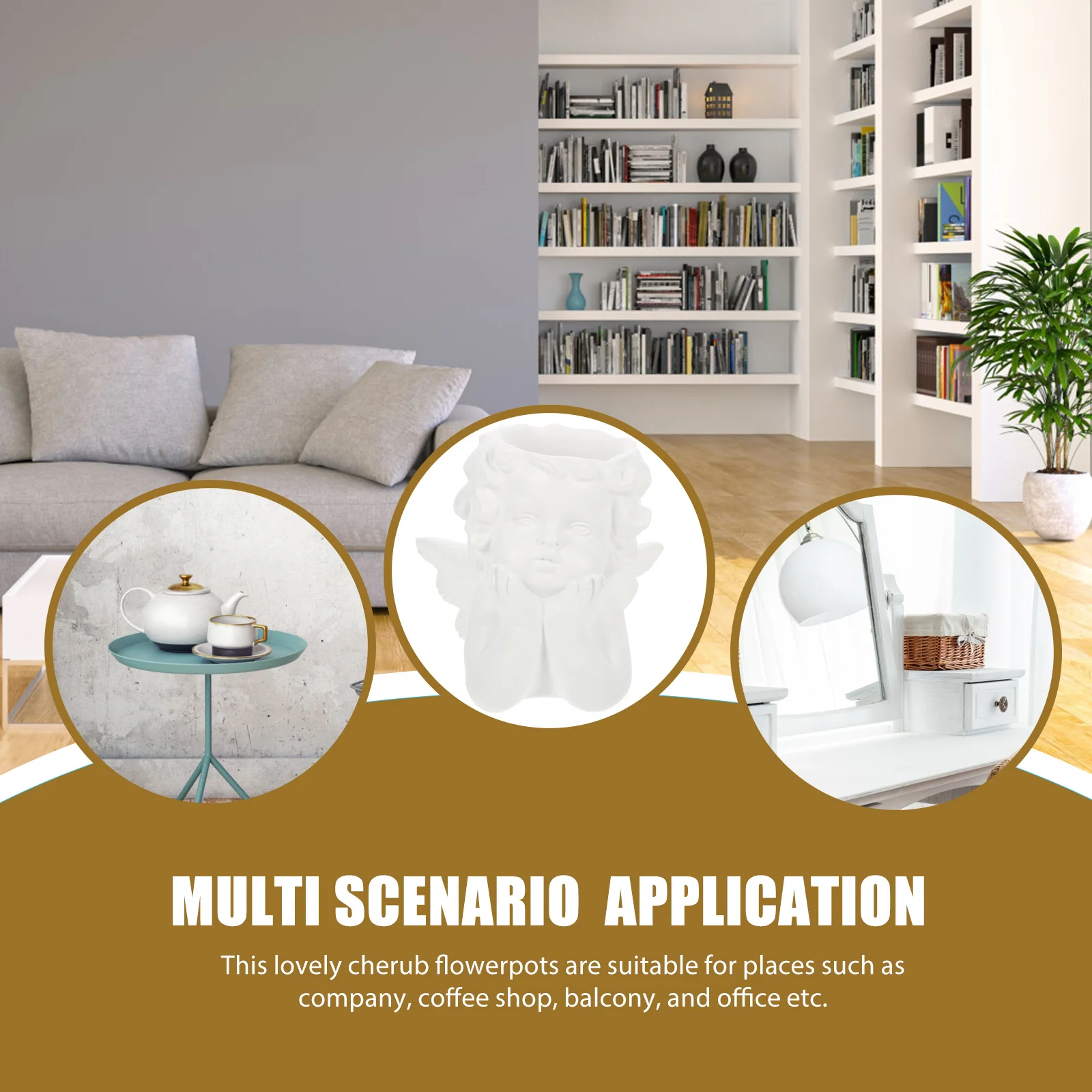 

Маленький полимерный цветочный горшок с ангелом и вишней, сочный горшок для внутреннего и наружного сада, балкона, офисного украшения, цветочный горшок