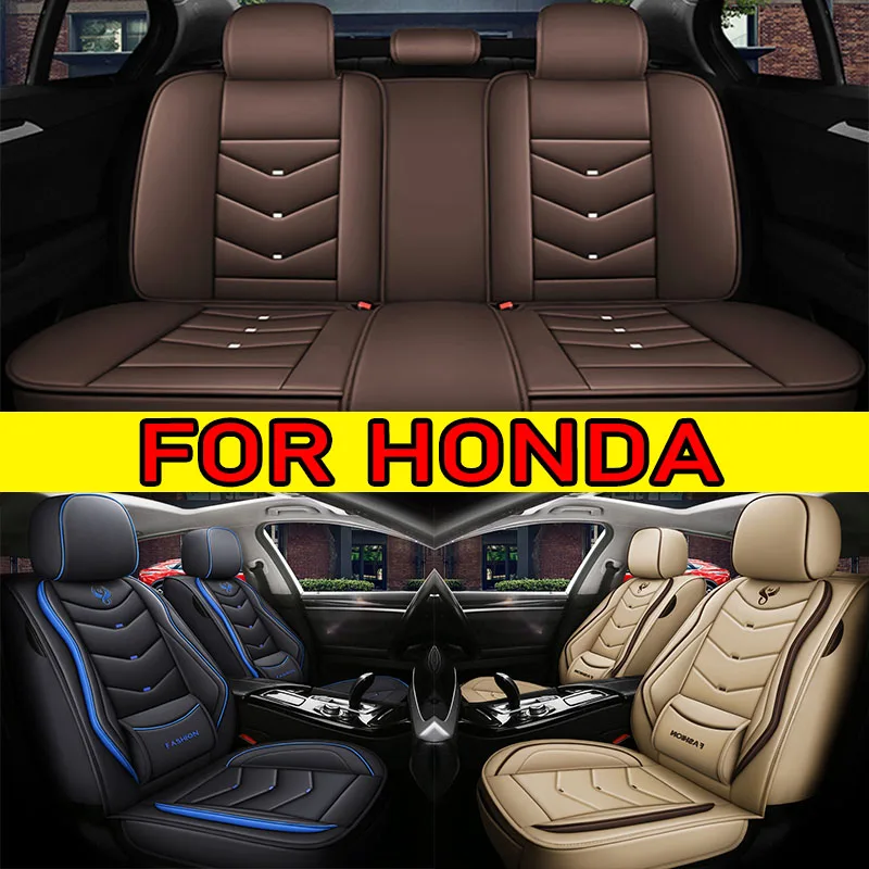 

Чехол на автомобильное сиденье для HONDA, высококачественный водонепроницаемый роскошный подголовник из искусственной кожи, с фиксированной талией, полный чехол на сиденье