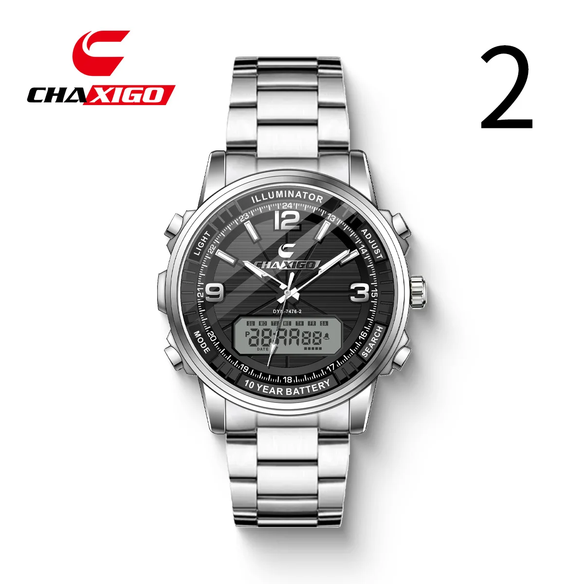 

CHAXIGO 7476 Multi Functional Men's Trendy Brand Dual Display Electronic Watch Time Outdoor Sports Quartz Watches for Man Reloj