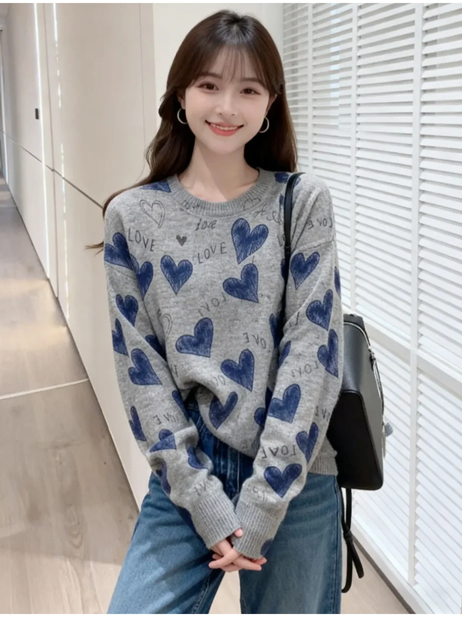 

Sli Knitted Sweater Women's Overhead Letter Design Inner Wear Autumn Winter Aosphere Feeling Commute Sle Long Sve ...
