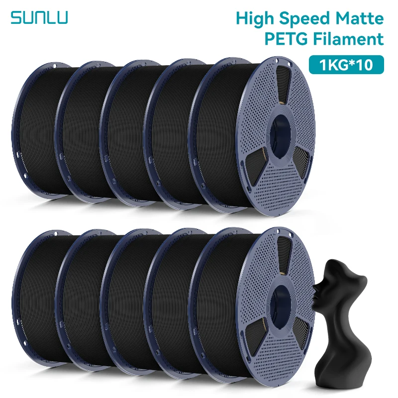 SUNLU Hochgeschwindigkeits-Matt-PETG-Filament 1KG/2KG/3KG/5KG/10KG 1,75mm Ultra-Schneller 600mm/s Druck, Kein Fadenziehen, Für Creality, Bambu Lab
