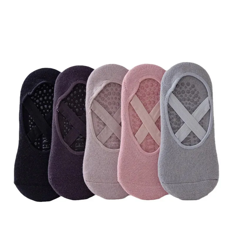 

1Pair Professional Women Yoga Socks Silicone Anti-slip Ballet Pilates Socks Women Backless Breathable Bandage Dance Sports Socks