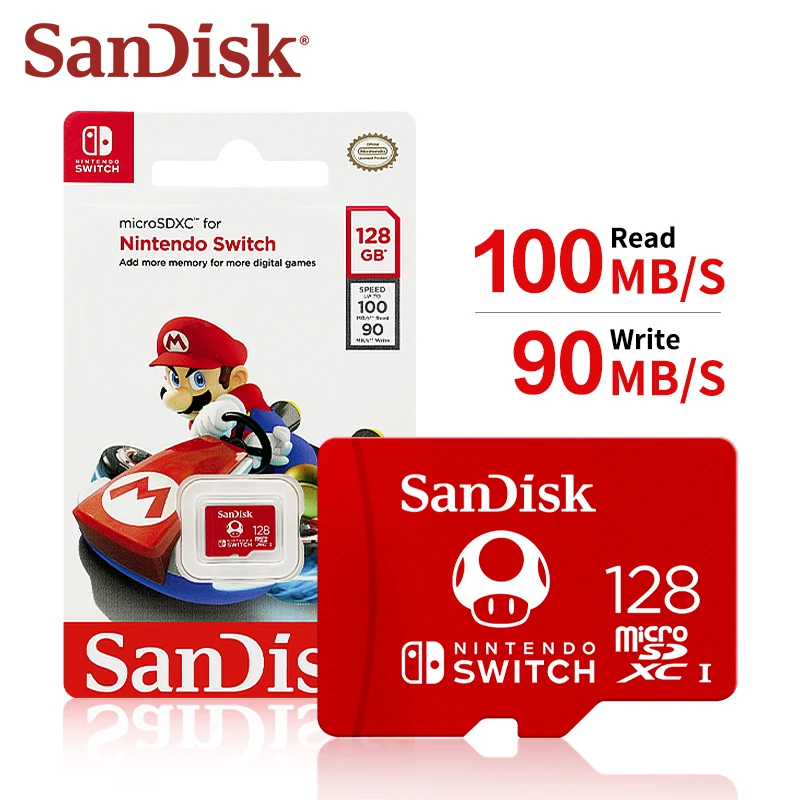 

Оригинальная карта SanDisk microSDXC для Nintendo Switch 1 ТБ 512 ГБ 256 ГБ 128 ГБ 64 ГБ карта Micro SD Макс 100 Мб / с карта памяти