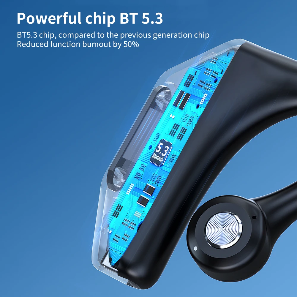 سماعة أذن Mpow P23 لاسلكية تعمل بالبلوتوث 5.3 مع ميكروفون لإلغاء الضوضاء CVC8.0 سماعة أذن لليسار واليمين بدون استخدام اليدين للأعمال/الساحنة