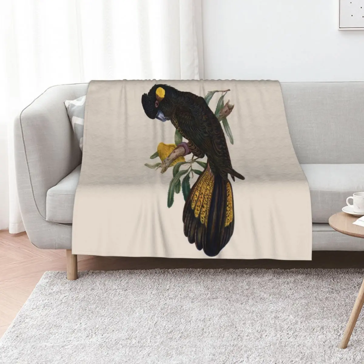 Yellow Tailed Black Cockatoo (Zanda funerea) Throw Blanket Polar Decoratives Weighted for babies Soft Shaggy Blankets