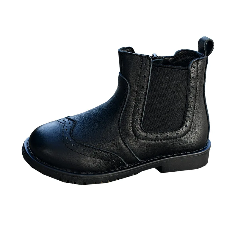 New Children's Soft Cowhide Boots Autumn Winter Ankle Boots Boys Girls Casual Chelsea Shoes Kids Baby Toddler Genuine Leather