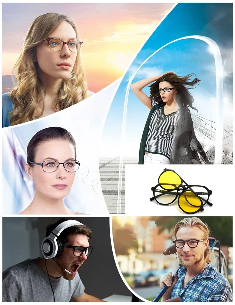 Magnet Clip Sonnenbrille Doppel Strahl Myopie Brille Dioptrien-0,5 Zu-10 Männer Frauen Mode Kurzsichtig Rezept Brille F224 – Detail 24