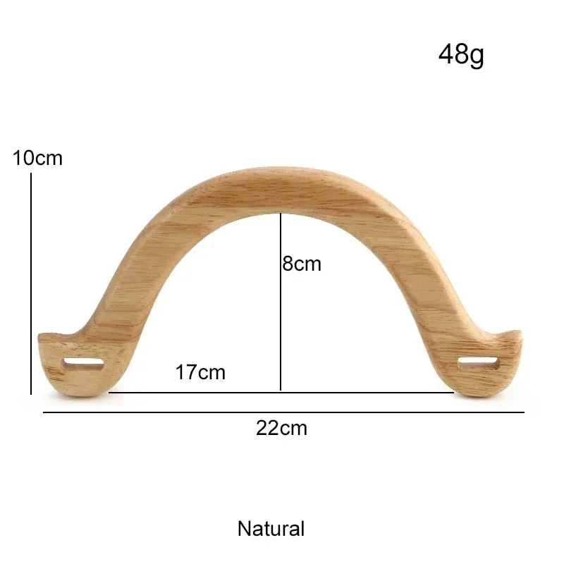 Arch Wooden Handle DIY  Purse Bag  Solid Wood Handles For Repair Handmade  Wooden  Handle Metal Ring Handbag Handle  Accessories