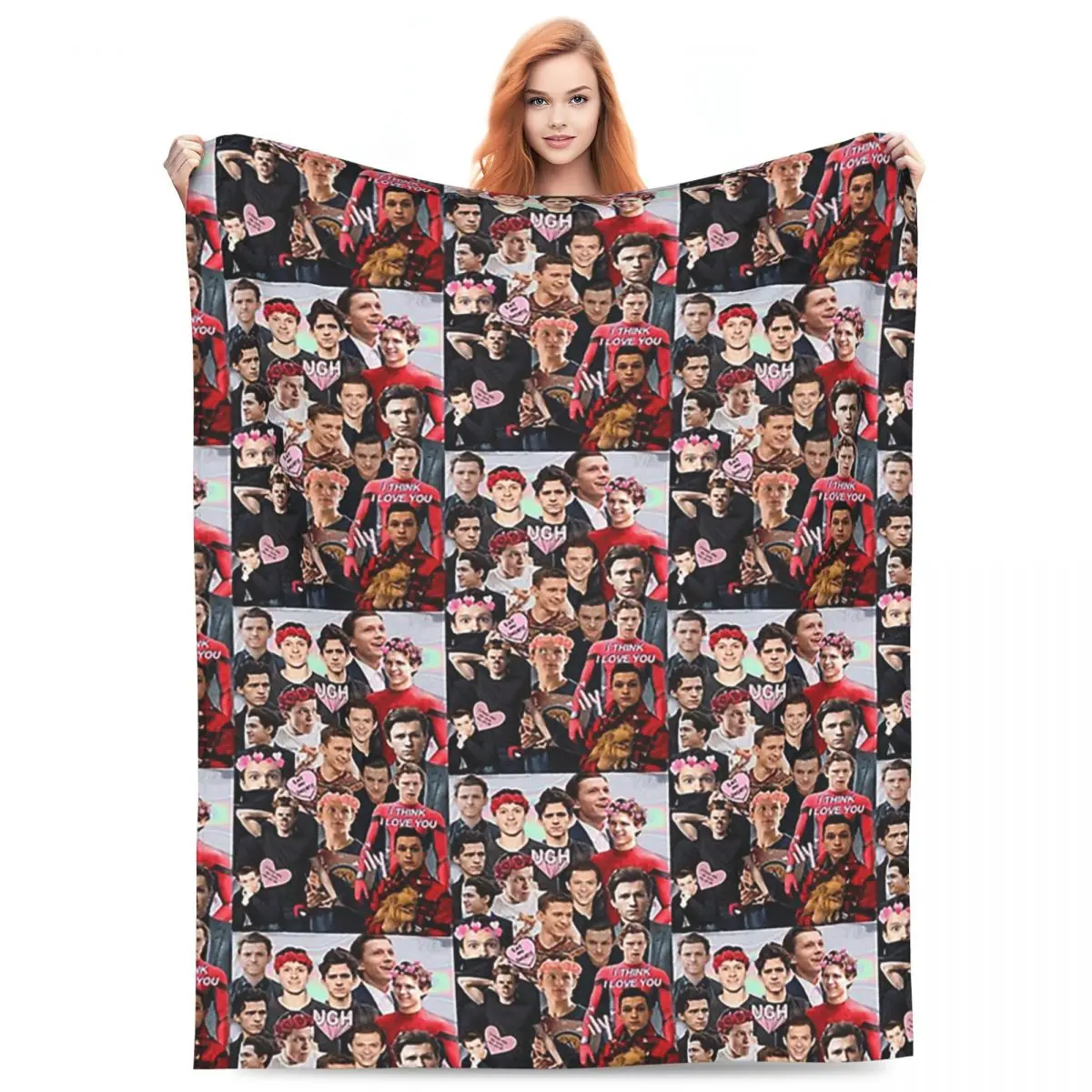 

Tom Holland Collage Blanket Flannel Sofa Throw Blanket Portable Throw Blankets for Home Bedroom Office Throws Bedspread Quilt