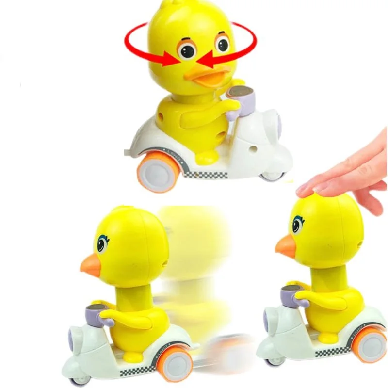 

Cute Duck Stamping Car Collision and Fall Prevention Little Yellow Duck Toy Children's Mini Car Cartoon Interactive Racing Festi