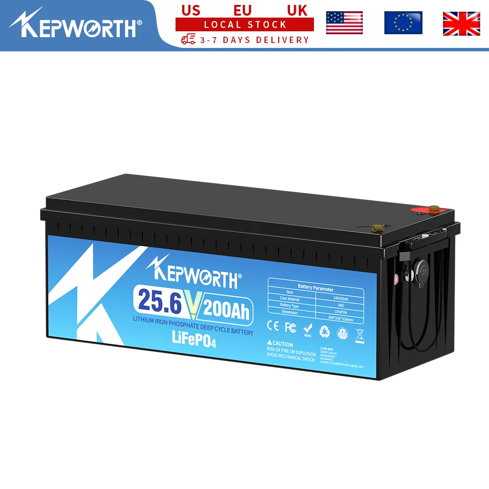 

24V 200Ah LiFePO4 Battery, 5.12kWh Power for Solar/RV/Marine, 6000+ Cycles, Built-in 200A BMS Perfect for Boat, Marine, RV