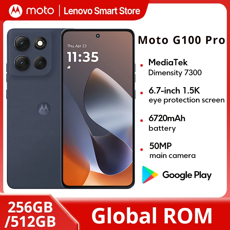 Motorola Moto G100 Pro SmartPhone Global ROM Dimensity 7300 6.7-inch 1.5K pOLED 120Hz Display 50MP Camera 6720mAh Cellphone