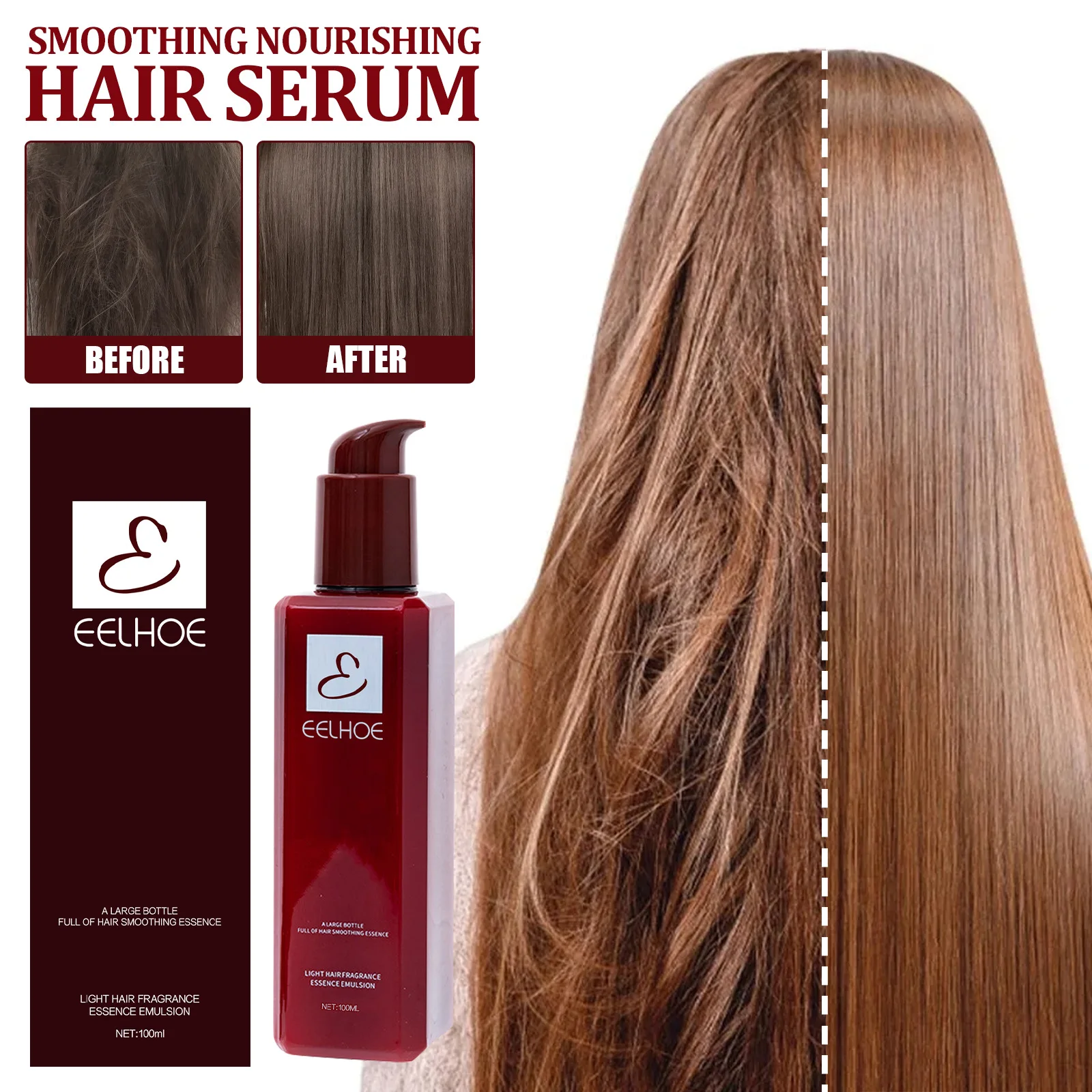 Hair Smoothing Essence Conditioner Improve Dryness Curly Leave-in Repair Keratin Hair Damaged Hair Treatment Nourishing Serum