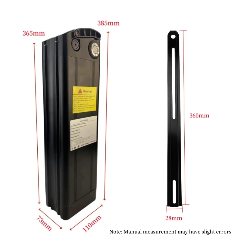 بطارية ليثيوم ليثيوم على شكل سمكة فضية 48 فولت 36 أمبير في الساعة لبطارية الدراجة الكهربائية القابلة للطي HITway bk3s