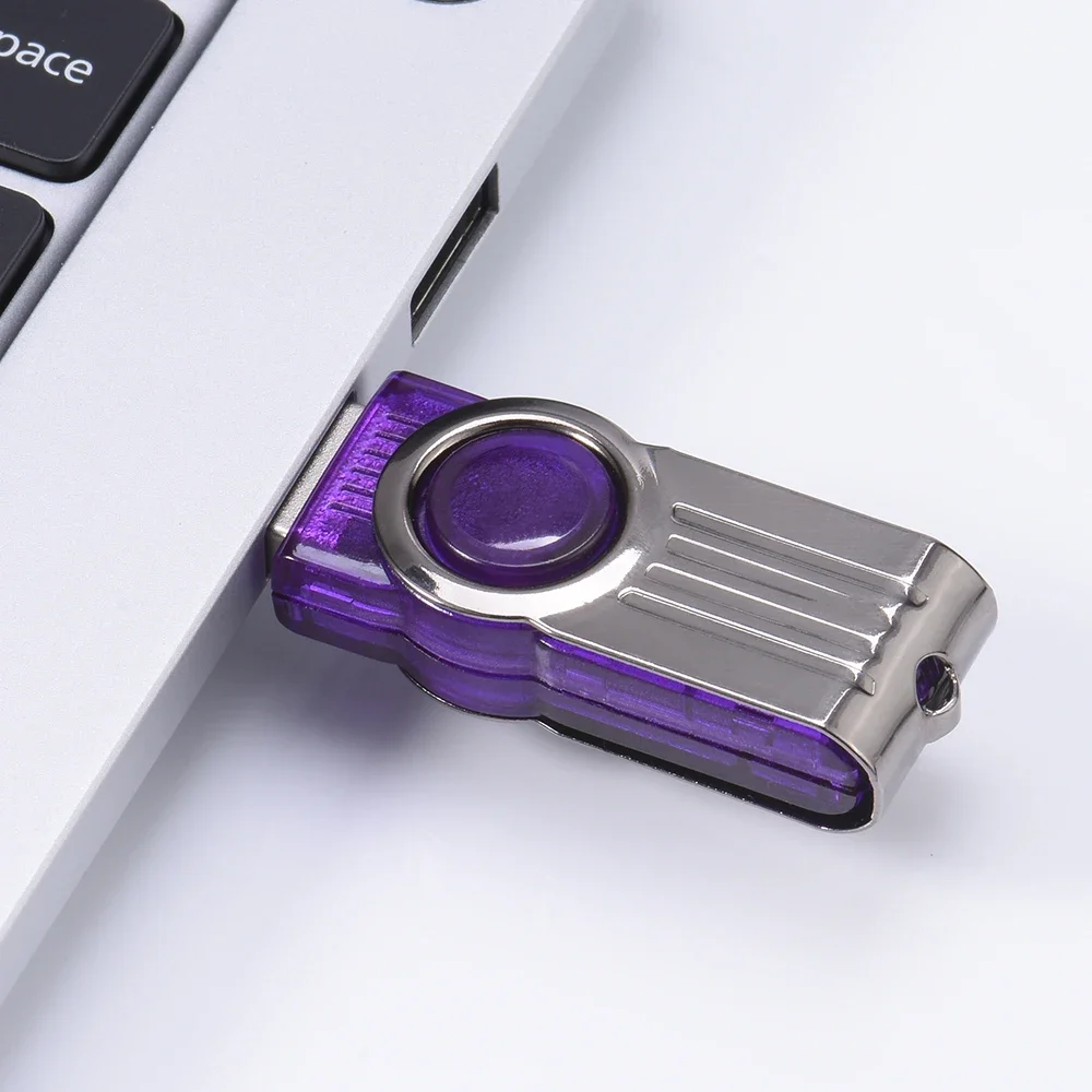 Colorful Rotatable USB Flash Drive 64GB Free Key Chain Pen Drive 32GB Silver Clip Memory Stick 16GB High Speed Pendrive U Disk