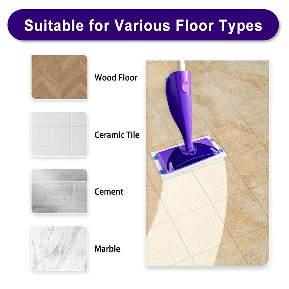 Color white Disposable Cleaning Pads Textured Fiber Mop Refills Floorcleaning Floor Cleaning Pads Efficient Dirt Removal