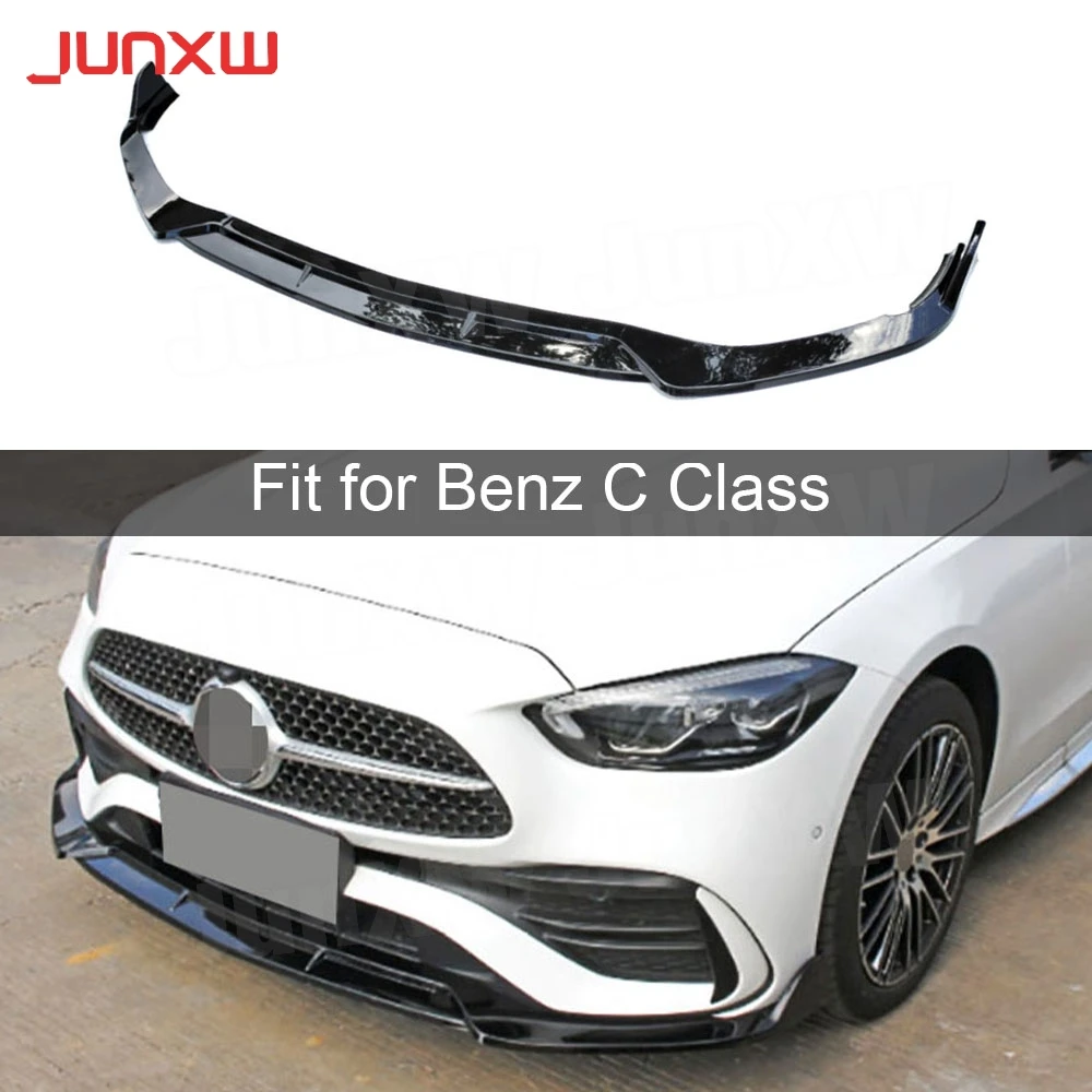 for Mercedes Benz C Class W206 C43 AMG Sport 2023+ Front Bumper Lip Spoiler Chin Bumper Guard Body Kits Car Accessories