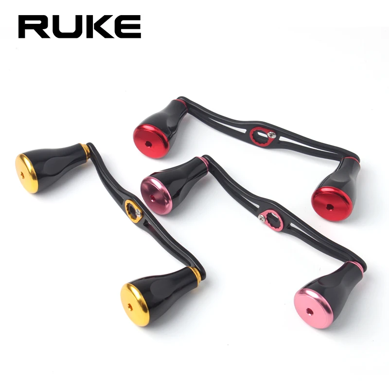 Ruke New fishing reel handle Alloy Aluminum double rocker Length 130mm 7*4/8*5mm hole suit Dai/Shi/Ab reel handle DIY accessory