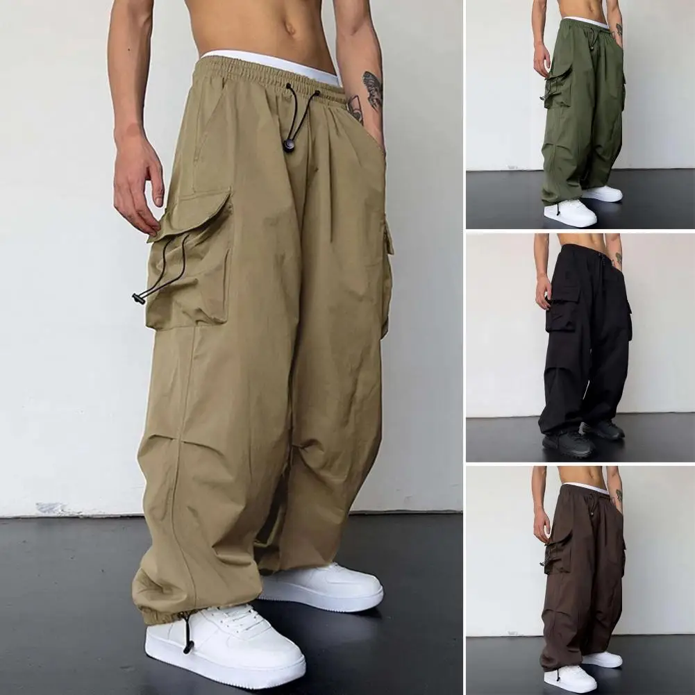 

Harajuku Oversized Cargo Parachute Pants Men Streetwear Vintage Hip Hop Wide Leg Joggers Baggy Casual Sweatpants Techwear