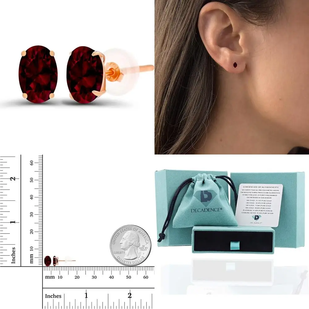 Genuine Birthstone Stud Earrings in 14K Gold for Women - Hypoallergenic Oval 6x4mm Natural or Created Gemstones