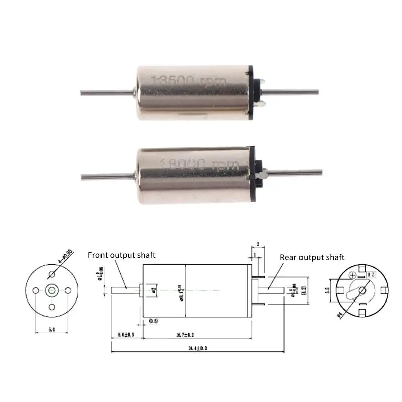 High Quality Tiny 816 Coreless Motor Dual Shaft DC 12V 13500RPM 18000RPM High Speed Strong Magnetic For RC Rail Train Drone Toy