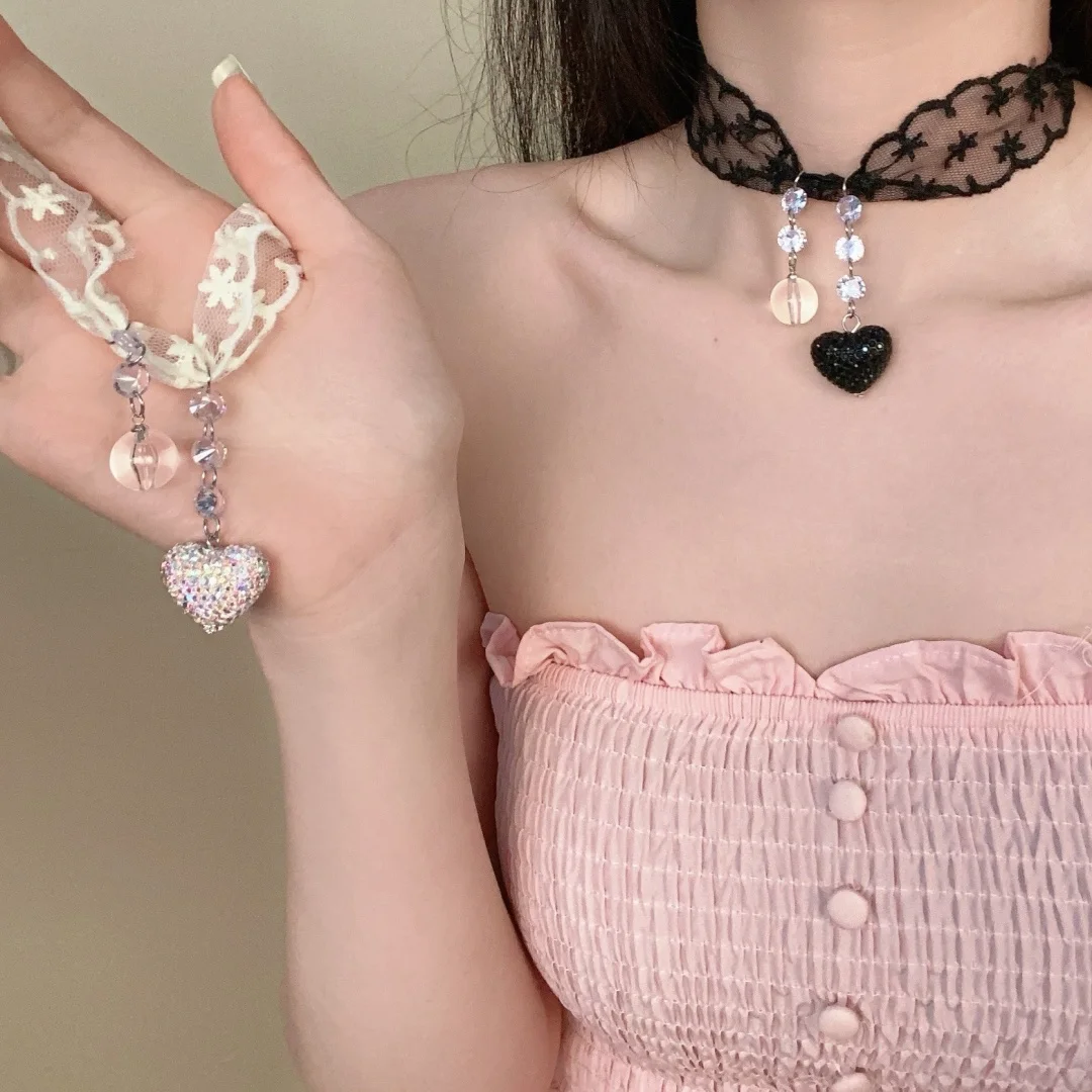 

DUTRIEUX Korean Fashion Choker Necklace Vintage Sexy Lace Necklaces for Women Delicate Design Pendants Gothic Jewelry Gifts 2025