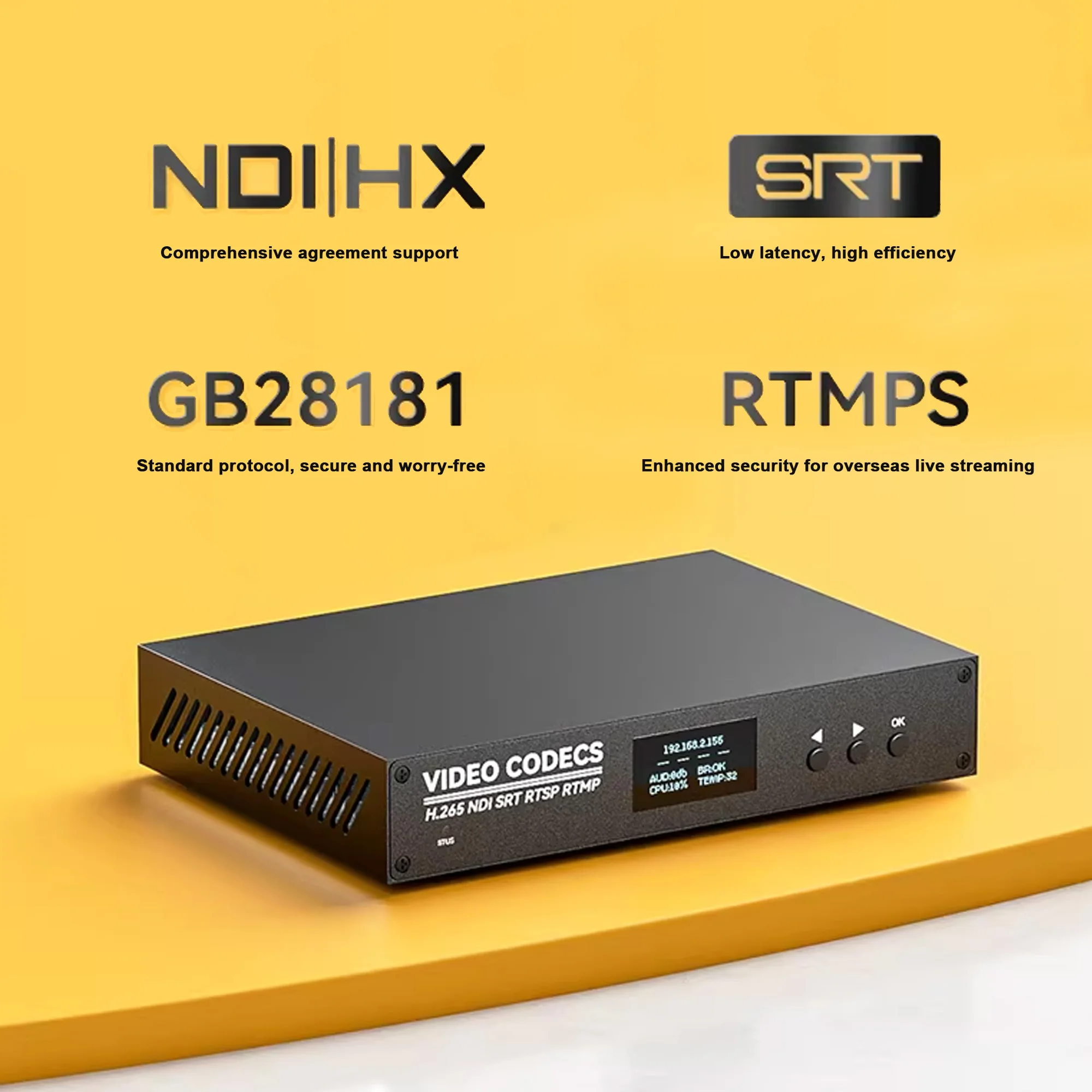 4-Channel SDI Encoder 4K Decoder SRT, NDI, RTMP Live Streaming