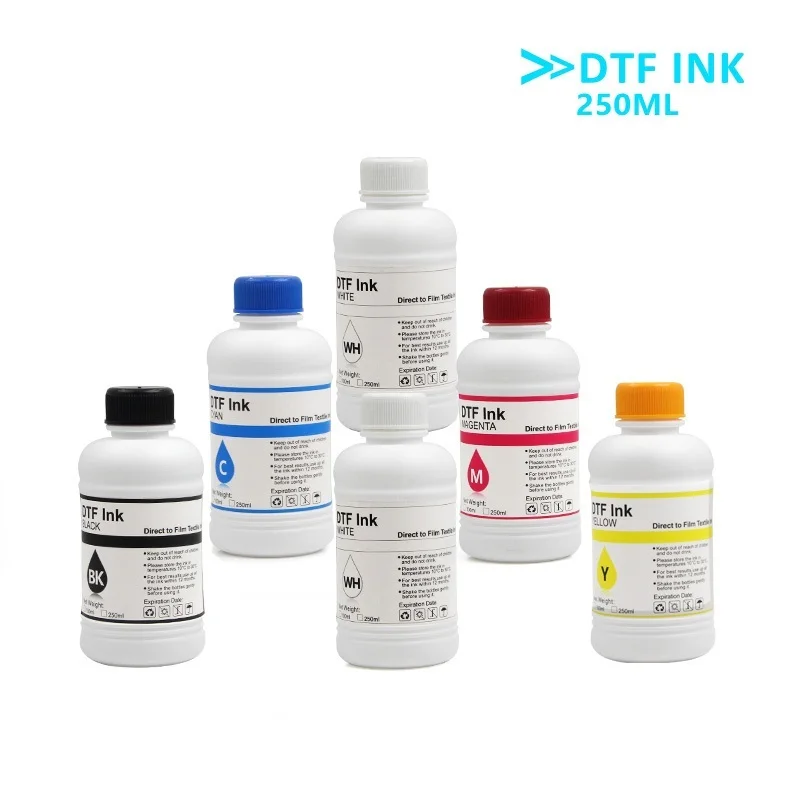 Top! 6PCS*250ML DTF ink kit for direct transfer film for PET film DTF ink all desktop & large format DTF printer 1BK 1C 1M