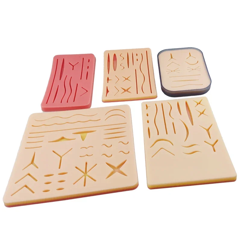 GREATLH Silicone Suture Practice Pad Skin Suture Practice Kit Model with Wound Medical Student Practice Training Model