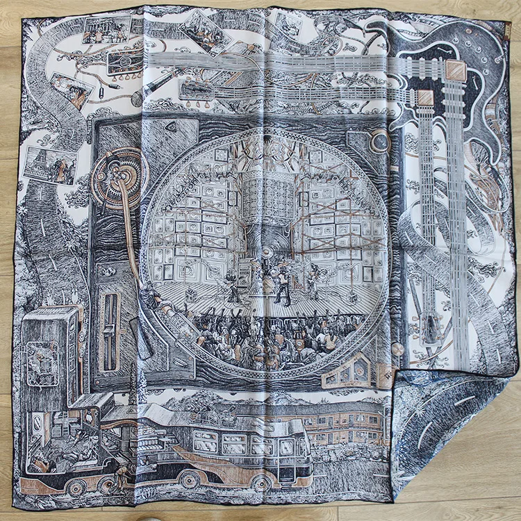 18MM Twill Schal Frauen doppelseitige Maulbeere Schals Luxus Designer 90CM Hand Rollerd Kanten Bandanas Tasche Gürtel Zubehör geschenk