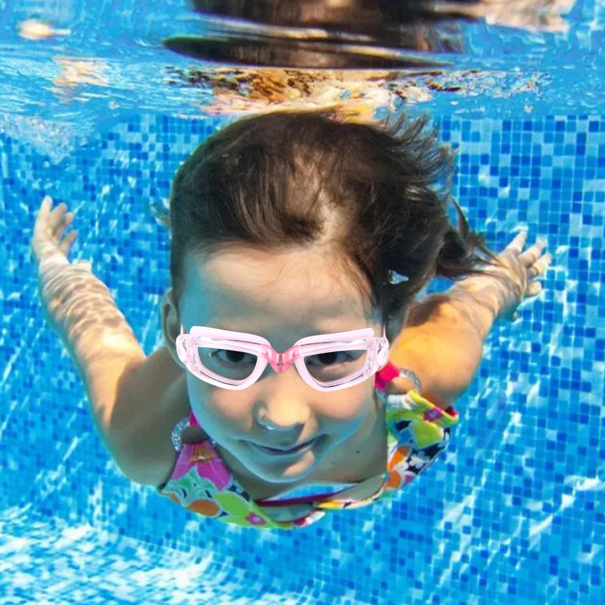 نظارات السباحة الوردية المضادة للضباب للماء نظارات السباحة قصر النظر حماية Uva Uvb لأنشطة السباحة #4