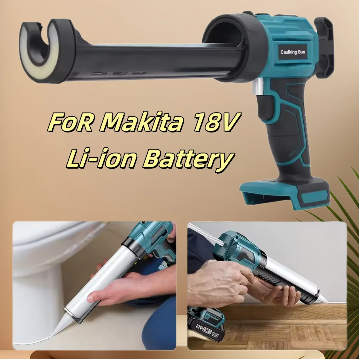 Electric Caulking Gun for Makita 18V Battery Cement Glass Adhesive Glue Seal Sealant Tool Wireless Glass Glue Gun (No Battery)