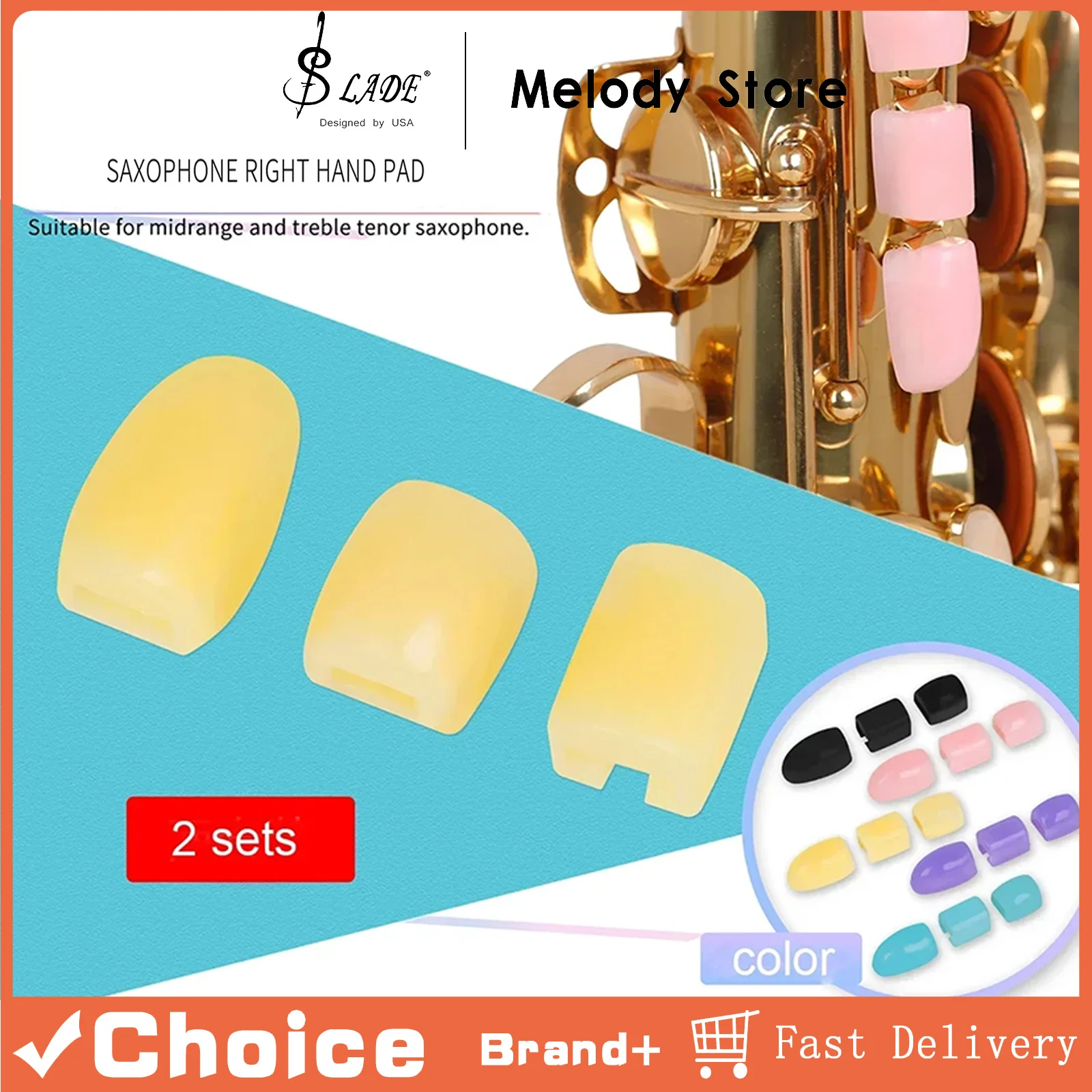 Almohadillas de silicona para saxofón (alto, tenor, soprano) con soporte lateral derecho, protectores de dedos para las notas C alta, E lateral y B lateral