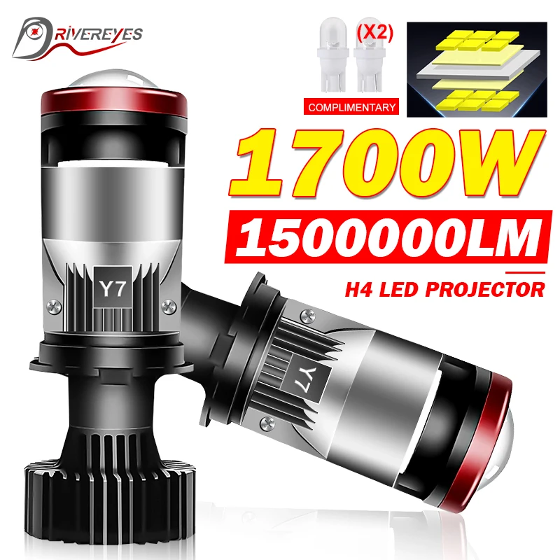 

H4 Bi LED Canbus Mini Lens 3000K 4300K 6000K High Low Beam 1500000LM 1700W 8580 CSP STG Auto Car Lamps HD Projector Lens 12V 24V