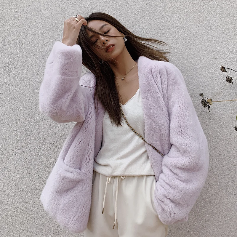 Taro Mink Mink Whole Mink Heavy Industry Fur Coat Velvet Mink Female Marten Overcoats