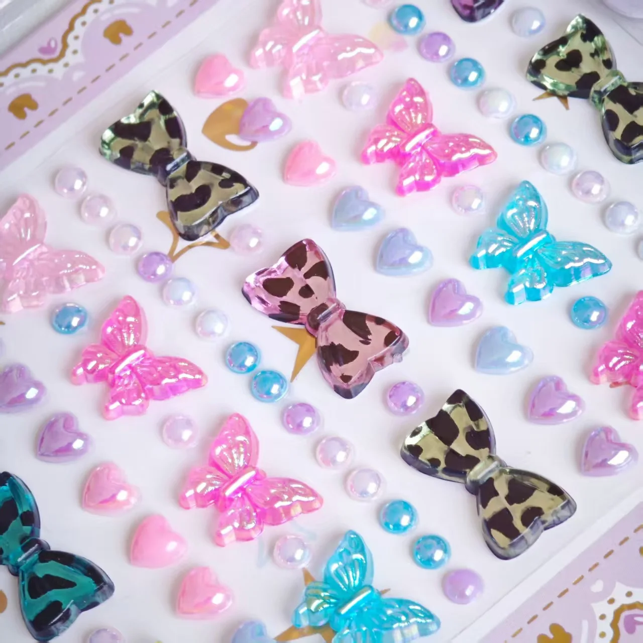 

Cross Border Fashion Love Butterfly Stickers Acrylic Bow Creative Phone Decoration Face Sticker for Craft Essential