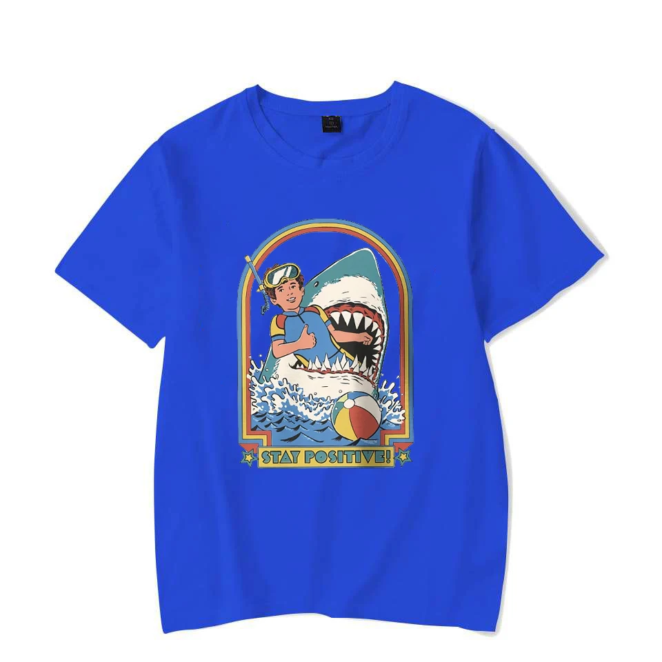 Men Stay Positive Printed Classic Vintage Funny T-Shirt For Men Women Summer Sportswear Casual Oversized Loose Couple's T-Shirts