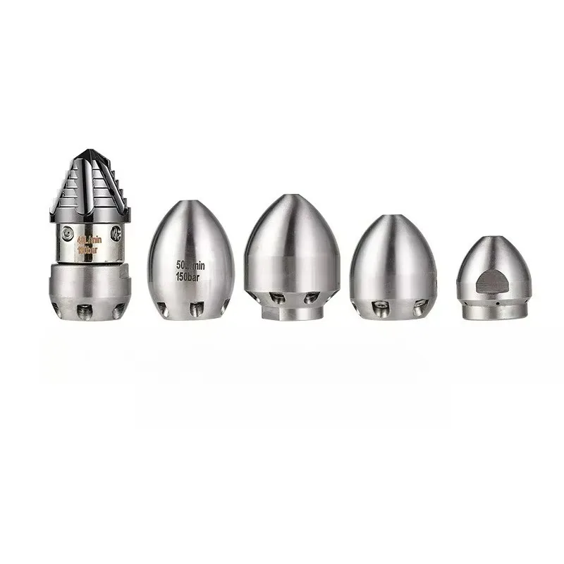 

Tiy Large Flow High-pressure Cleaning Machine Municipal Pipeline Dredging Nozzle Mouse Head 1/2 Stainless Steel Water Aging