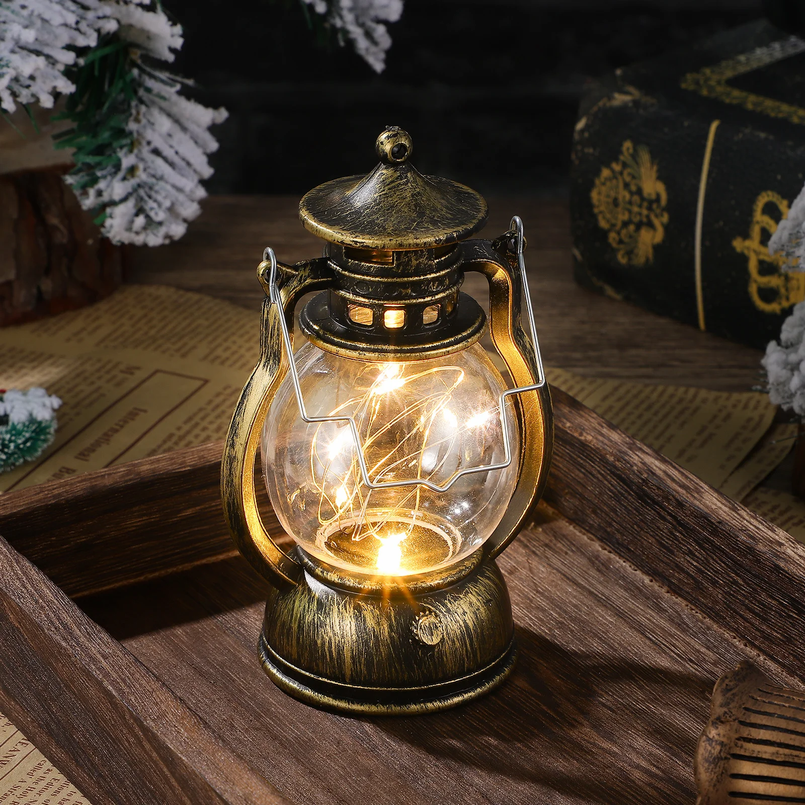 

1Pcs Handheld Lamp Vintage Style Lantern for Party Bar Decor Compact Creative Hanging Light Fixture Lamp