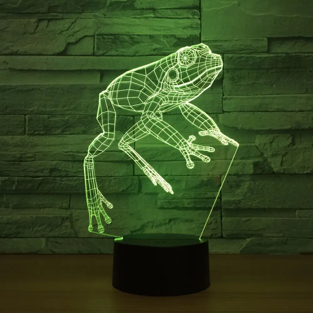 Gradual Seven Color Change 3d Lamp Atmosphere Led Animal Frog Night Lamp Christmas Decorations Gift For Baby Room Lights