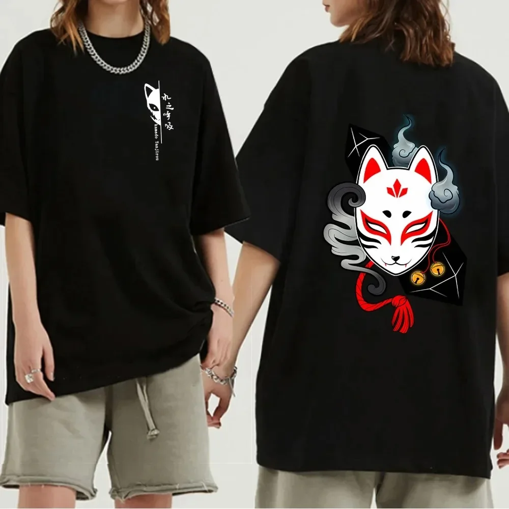 New Cotton T Shirt Japanese Anime Men Casual Kawaii Cartoon Demon Slayer Tshirt Cool Ghost Blade Graphic T-shirt Unisex Female