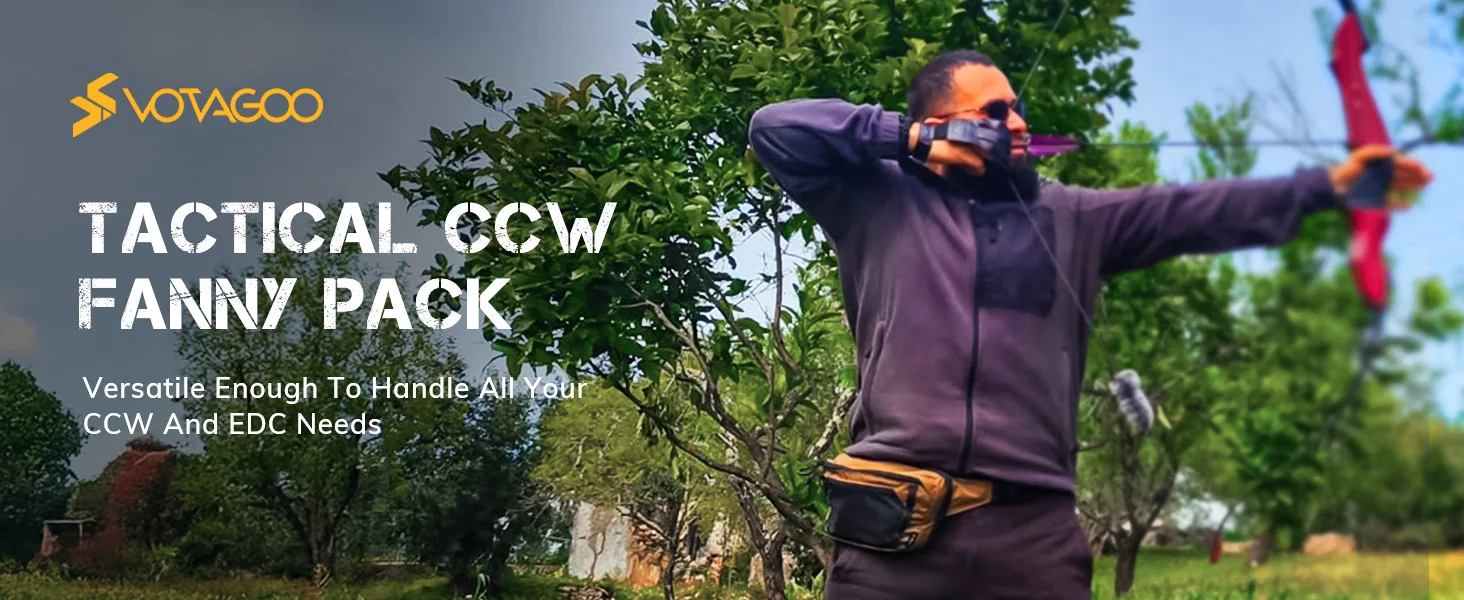 VOTAGOO Taktische CCW Gürteltasche Verdeckte Tragetasche Hüfttasche Taktische Hüfttasche Handfeuerwaffen-Tasche Cordura 420D Nylon – Detail 1