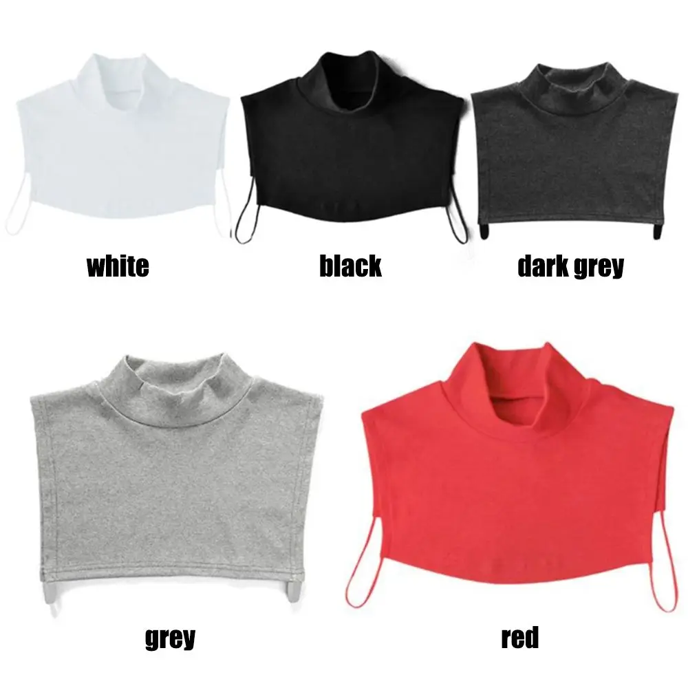 Women Men Winter Cotton Turtleneck Half Top Dickey Detachable Pullover False Fake Collar Simple Solid Color