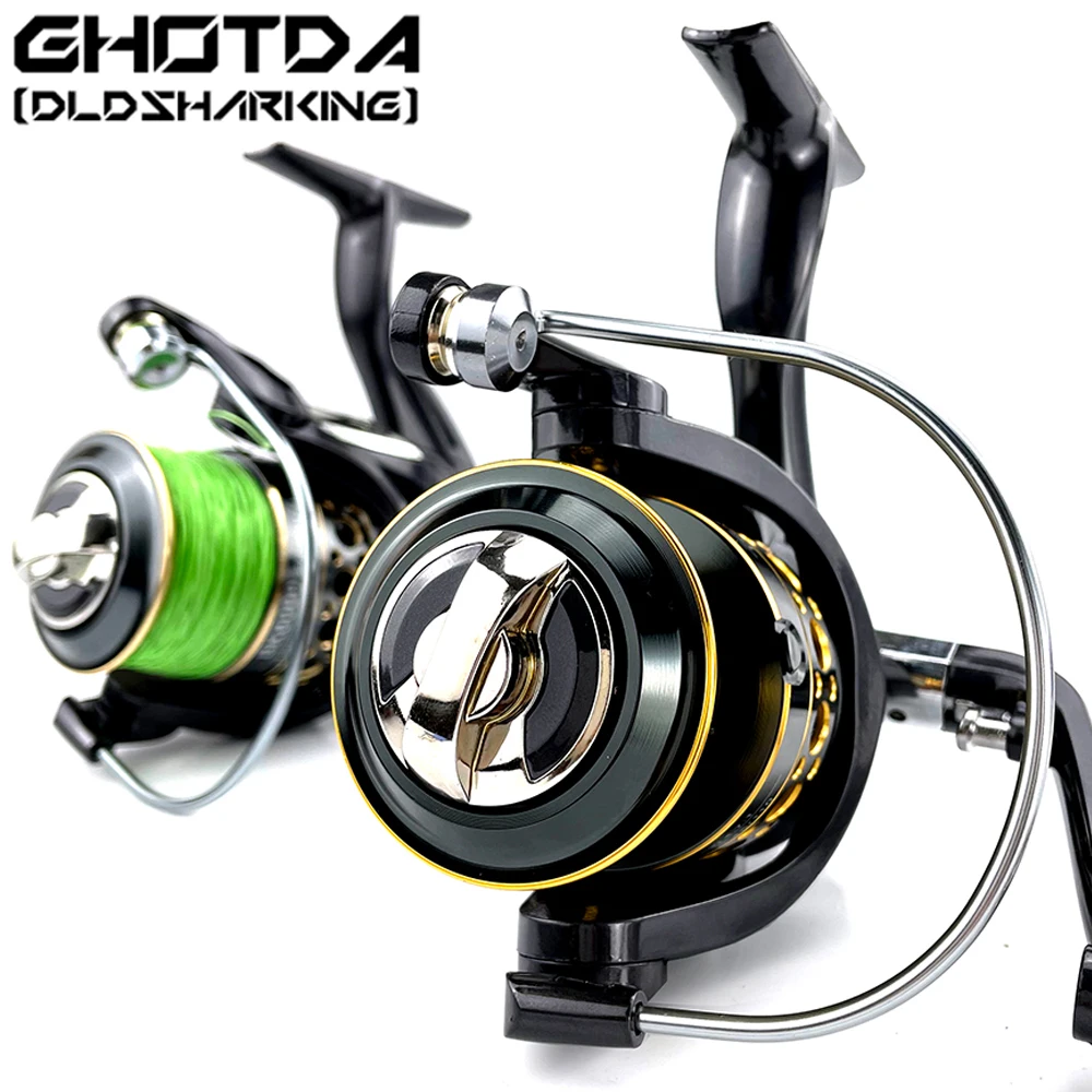 Wooden Handle Spinning Fishing Reel Metal Spool 12KG Max Drag Power 2000 3000 4000 5000 6000 7000 Coil with Fishing Alarm Sound