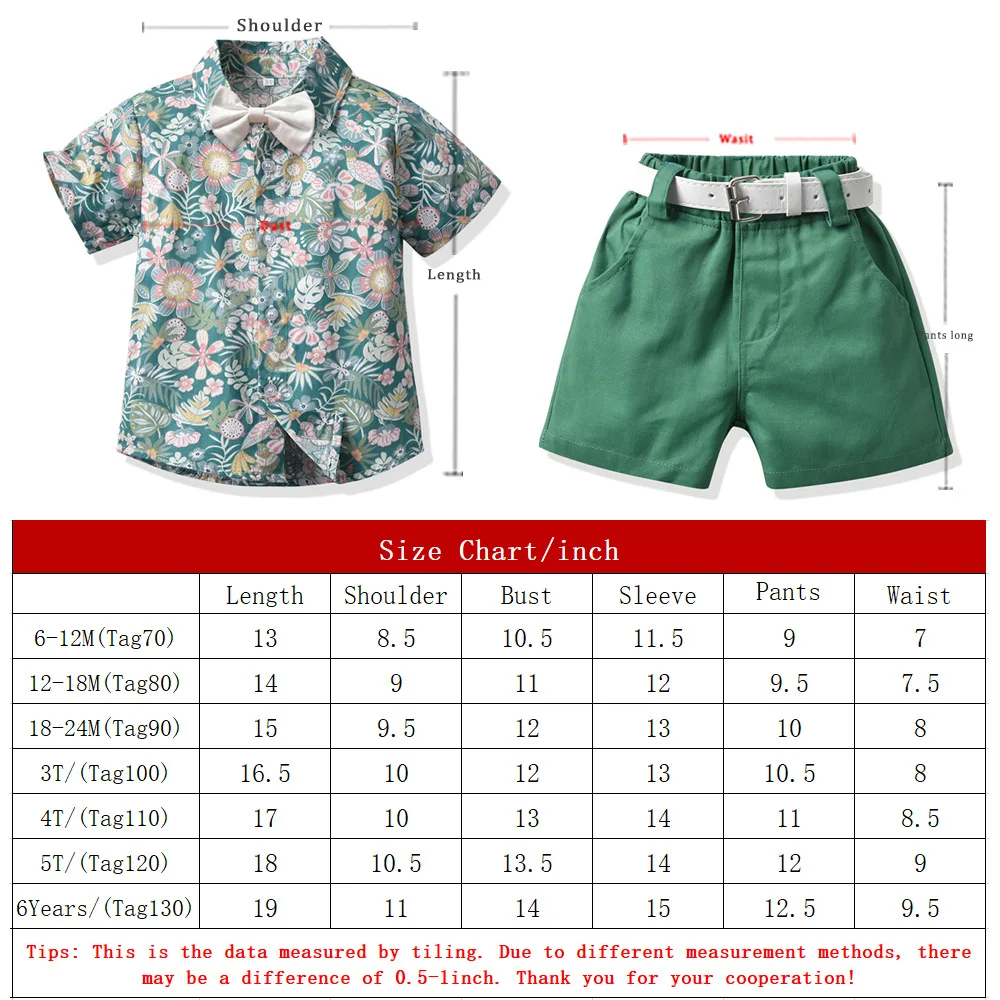 Conjunto de camisa de manga curta infantil e calções de gravata borboleta, roupa de lapela cerimonial menino, vestido elegante, verão